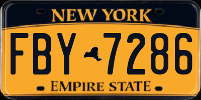 NY license plate FBY7286