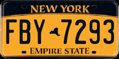 NY license plate FBY7293