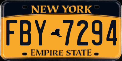 NY license plate FBY7294