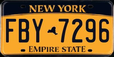 NY license plate FBY7296