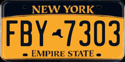 NY license plate FBY7303