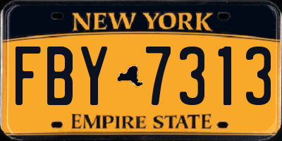 NY license plate FBY7313