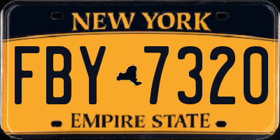 NY license plate FBY7320