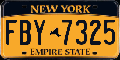 NY license plate FBY7325