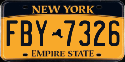 NY license plate FBY7326