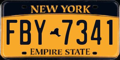 NY license plate FBY7341