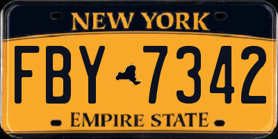 NY license plate FBY7342