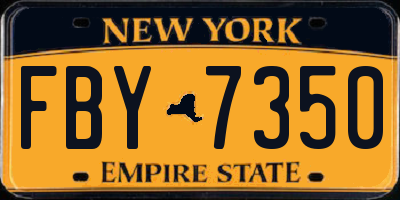 NY license plate FBY7350
