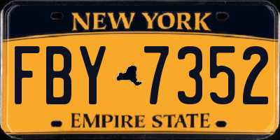 NY license plate FBY7352