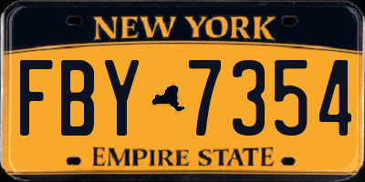 NY license plate FBY7354