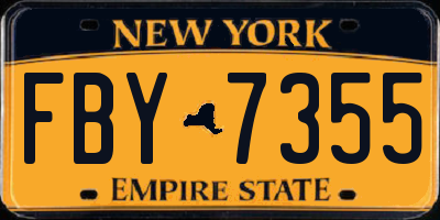 NY license plate FBY7355