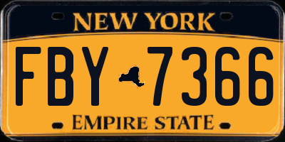 NY license plate FBY7366