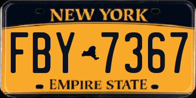 NY license plate FBY7367