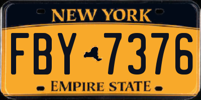 NY license plate FBY7376
