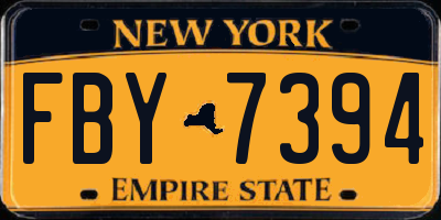 NY license plate FBY7394