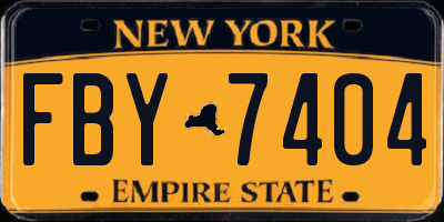 NY license plate FBY7404