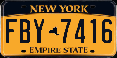 NY license plate FBY7416