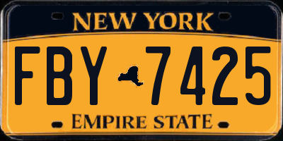 NY license plate FBY7425