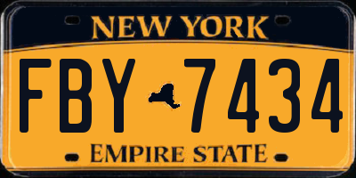 NY license plate FBY7434
