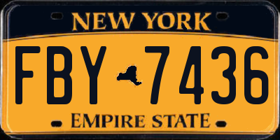 NY license plate FBY7436