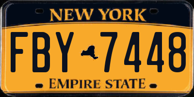 NY license plate FBY7448