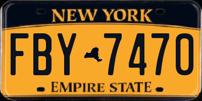 NY license plate FBY7470