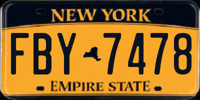 NY license plate FBY7478