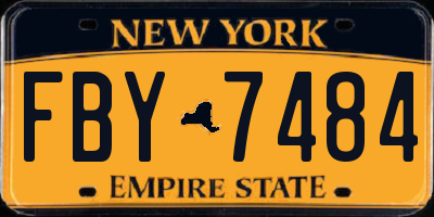 NY license plate FBY7484