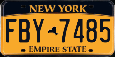 NY license plate FBY7485