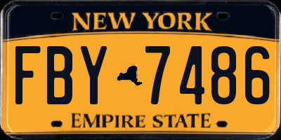 NY license plate FBY7486