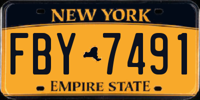 NY license plate FBY7491