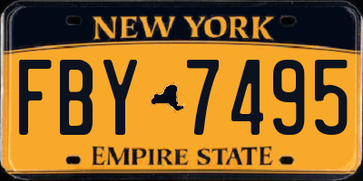 NY license plate FBY7495