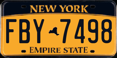 NY license plate FBY7498