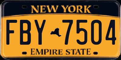 NY license plate FBY7504