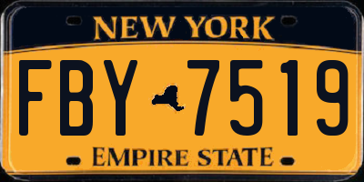 NY license plate FBY7519