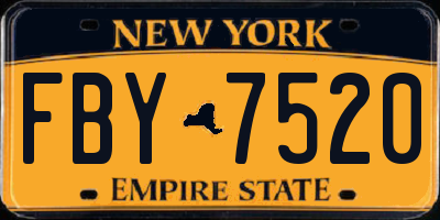 NY license plate FBY7520