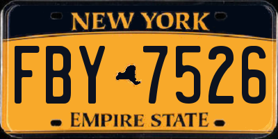 NY license plate FBY7526
