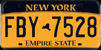 NY license plate FBY7528