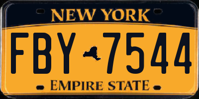 NY license plate FBY7544