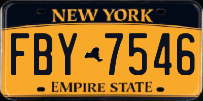 NY license plate FBY7546