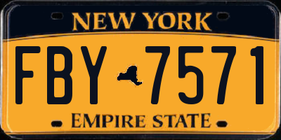NY license plate FBY7571