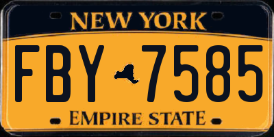 NY license plate FBY7585