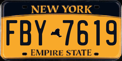 NY license plate FBY7619