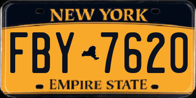 NY license plate FBY7620