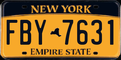 NY license plate FBY7631