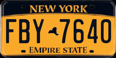 NY license plate FBY7640