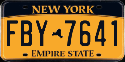 NY license plate FBY7641