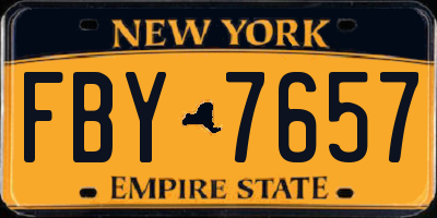 NY license plate FBY7657