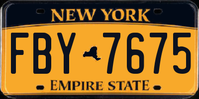 NY license plate FBY7675