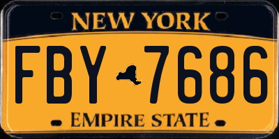 NY license plate FBY7686